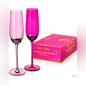 Dragon Glassware x Barbie Champagne Flutes Glass - 8 oz Pink